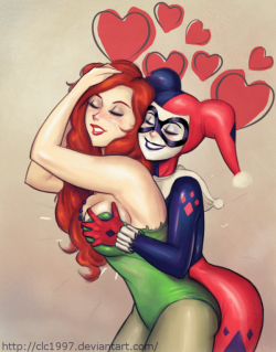 hatebunnyoncomics:  harely and ivy by clc1997 I try to avoid the “LOOK! THEY’RE LEZZING OUT!” stuff, but I ship these two, and I think it’s cute. 
