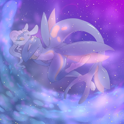 colcansparlour:  Bathed in the Stars  A piece I did tonight of my flying fish. ovo she is so stunning. I never mentioned she can survive in space. Also she bathes in star bathes. Yeah~    LOOK AT THIS BEAUTY AAAAAAAAAAAAA