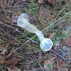 condom-hunter:  One more used condom, but cum was out of… After looking at long reservoir i though that it was Durex London condom. 😉