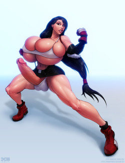 barretxiii:  Commission for dubester. Tifa had a bit of a growth spurt. Please consider supporting me through Patreon, Gumroad, etc. ^_^ Links for Patreon, Print shop, and others can be found HERE. (cuz Tumblr doesn’t like external links, so I gotta