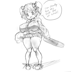 futas-stretching-fabric:  kairunoburogu: another obese child  she’s a character who gets random boners in class and desperately tries to hide them  Finally found the source!