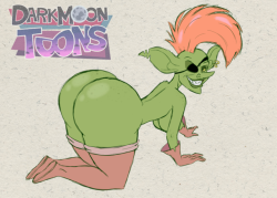 slewdbtumblng: darkmoontoons:  Weekly Sketch (26/52): Greenie Well guys, we’re finally halfway done with the year. Can you believe it? For the week of June 25th-July 1st is the character Gréinne “Greenie Gold” O’Malley by :icons-l-b:. He’s