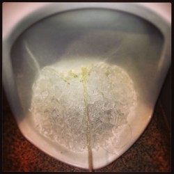 ipstanding:  Love peeing in a pisser with ice in it! #pee #urinal #ice #piss by chuckferrara http://bit.ly/176GQv4 