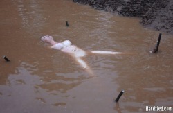 diaryofasexcrazedbbw:  Deanna used to practice self-bondage in a secluded creek bed close to her house.  Tragically, she didn’t check the weather before her last adventure.  Bondage and fetish images @  Art of Bondage
