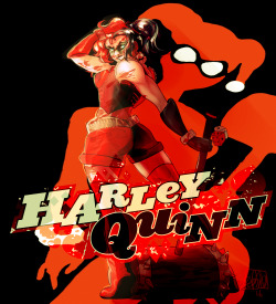 I colored that Harley Quinn lineart I did and tried to make it look kinda like a comic book cover lol