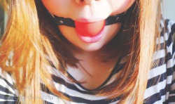 sweetpea-the-sub:  Okay, okay I’ll admit it. I may have got slightly carried away in my excitement over my new ball gag. But look how cute I look when I don’t have the right to talk anymore! 