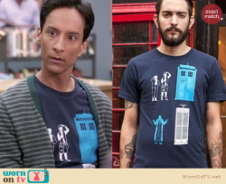wornontvnet:  Abed’s tardis (Dr Who) shirt on Community: “This is not my time machine” tee from Threadless, ฤ See this outfit at WornOnTV.net  This kind of confused me, cool as it is, since Inspector Space-Time is the Doctor Who in Community but