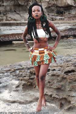 manakahandmade:  One of a kind Kente Print micro mini skirt handmade from high quality Kente fabric. This skirt has been made with love, care and lots of attention to detail. Each layer is doubled up to give a really nice defined frill. You can wear it