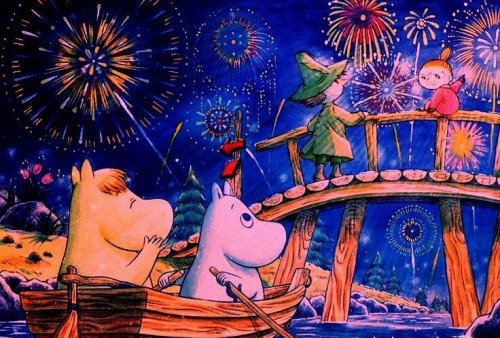 huariqueje:  Moomin Day fireworks    -  Tove Jansson Finnish, 1914-2001   Een Gelukkig 2023!!!!!!  