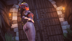 bluelightsfm:  The dragon has been summoned.1080pI spent way too long working on the scenebuild and model so it’s well past Halloween. I’m going to do an animation with her too. For now, I’ve got a WIP of the pose on my patreon.