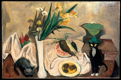 Max Beckmann (Leipzig 1884 - New York City 1950); Stilleben mit Katzen (Still life with cats), 1917; oil on canvas, 100 x 66 cm; Museum Frieder Burda, Baden-Baden