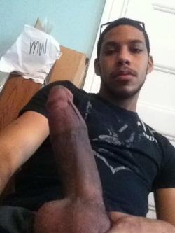 real-deal-inches:  Damn, big balls to go with a big dick… Very nice looking guy ! 