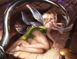 sakimichan:   My take on Tinkerbell in some kind of situation? XD  interesting composition to paint~PSD+high res,steps,vidprocess etc&gt;https://www.patreon.com/posts/captured-term-40-6599684   