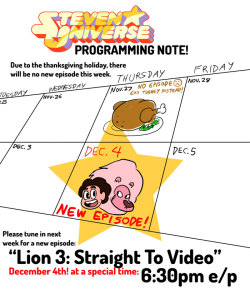 stevencrewniverse:  special advisory! don’t miss our episode next week on Dec 4th! 