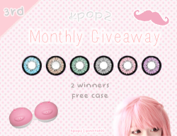 pinktokki:  Hey guys! Do you remember kpop2? Well they asked me to host monthly giveaways for you guys!! This will be completely free since kpop2 is providing the lenses^^ kpop2 is known for selling quality contact lenses manufactured in korea, and