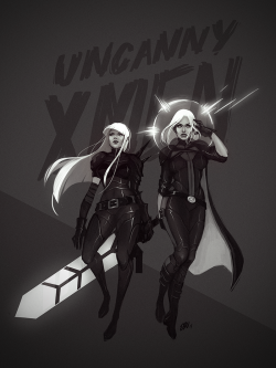 ellensu:  Uncanny Xmen fanart; costume redesign Illyana Rasputina (Magik) &amp; Emma Frost I love the series but its a serious case of wtf are you wearing. 