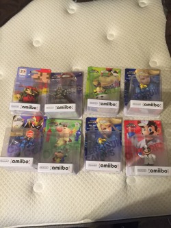 supertitoblog:  Amiibo hunting!!!! Successes!!!!!!!  Yeah…….I’m a Amiibo Hunter. I have every single smash Amiibo up till the latest one that were release yesterday. I also got my custom Blue Captain Falcon for The GameChanges. I placed the order