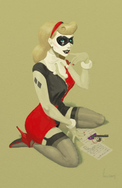 shellepenn:  Pin-ups of Harley and Poison Ivy by SpicyDonut 