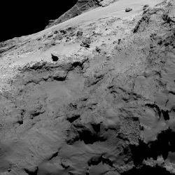 humanoidhistory:  Comet 67P/Churyumov-Gerasimenko on 6 June 2016, observed by the Rosetta probe from a distance of 23.6 km from the comet’s center. (ESA) 
