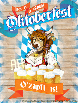 artoffleeks: Pretty proud of this work of art! It was made in collaboration with the talented @cianiati who drew the pretty cow lady! I bet you can’t stop staring at the delicious German beer. That pure mass. 10 Liters of goodness. The original print
