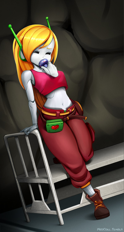 robothousecomix:  neocoill:  Cave Story became 10 years old last Sunday so I had to draw something since it’s one of my fav games after all, together with La-Mulana. Visit my gallery!  and yep had to reblog!  Can’t pass up on a cute, nude Curly!