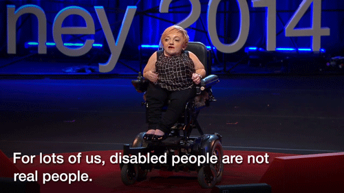 chubby-bunnies:  ted:  Comedian and journalist Stella Young is tired of people telling her she’s an “inspiration” just for getting up in the morning. In a hilarious, hard-hitting, and thought-provoking talk at TEDxSydney, she explains why.   