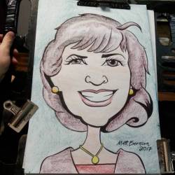 I just did this caricature of my first grade teacher.  She asked me to a few months ago,  got to it eventually, haha.  Thanks Ms.  Connors.  #art #caricature #drawing #artistsontumblr #artstix #artistsoninstagram  (at Raven&rsquo;s Eye Ink)