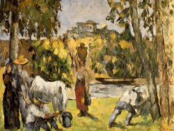 impressionism-art-blog:  Life in the Fields via Paul Cezanne Size: 27.5x34.5 cmMedium: oil on canvas