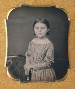 malenkaya-glosoli:  A little girl, circa 1848.Originally sepia daguerreotype photo colourised by me in Photoshop.  Very nice work!