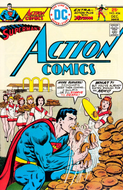 mikestand: madroxxordam:  gameraboy:  Action Comics #454 (1975), cover by Bob Oksner  Comics used to be really weird.  By “weird” you mean “great”, right? 