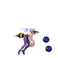 Sexy busty bee monster girl hentai animation of her getting raped and tortured by several kuromaru and their lackeys, an old MUGEN animation.
