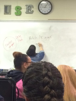 sleep-less-i-n-s-o-m-n-i-a-c:  loveandmindless:  So my teacher wrote this on the board during class over a discussion of what’s the difference between “ni**ger and nigga&quot; and why aren’t other races allowed to say it.She started by walking in
