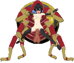 Â Cute busty asian girl with nice tits getting raped my a monster cocked giant beetle.