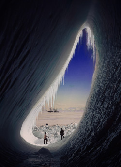 historicaltimes:  1910, Antarctica. This photo was taken by the British Terra Nova Expedition, before their entire Polar team would die on the way back from the South Pole to their ship. I_AM_A_IDIOT_AMA:   All credit goes to /u/ktrcoyote, who made this