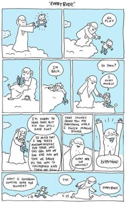 winchester-the-flute:  postalofficepunk:  lezly-odair:  How I feel about religion. God should be presented as what he is, love and kindness. Stop using his name to justify your racism, homophobia and sexism  I’m not religious, but this comic is flipping