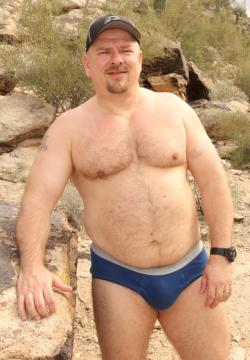 bubbatopia:  Modeling my blue FTL mid-rise briefs at South Mountain park in Phoenix, AZ. March 12, 2015. Temps in the 80s….