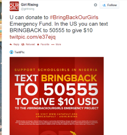 atane:  So Ramaa Mosley and the Girl Rising project have now started an “emergency fundraiser” for #bringbackourgirls The Nigerian #bringbackourgirls made it explicitly clear that they have not launched an online fundraising initiative, and that they