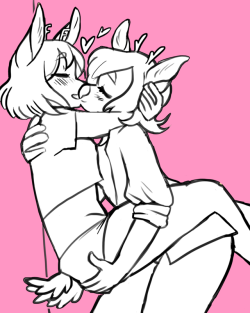 sloppydraws:look at these gay ass furries!! (WIP) I love them both holy shit