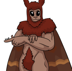 @mushy-art Crappy, hastily drawn Bara Moth Gijinka based on the Io Moth.