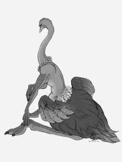 chutkat:  Morning girl Commission for ecmajor of their ostrich taur character Maggie. First time drawing an ostrich! :D  Ahhhh look &lt;3