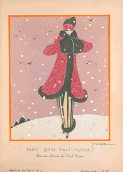 smithsonianlibraries:Now that is a manteau d’hiver! Paul Poiret for Gazette du Bon Ton, October 1913.