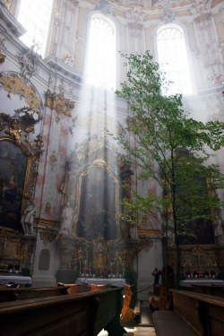  The interior decor of the Ettal Abbey, located in in Bavaria, Germany 