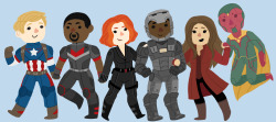capfalc:  New Avengers team, aka the coolest kids on the block~