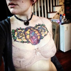 bettie-n-love:  For real though, can we talk about how amazingly cute this @forever21 bra is?✨ #inkedgirls #piercedgirls #chestpiece #lingerie #undies #bra #forever21 #altmodel 