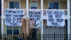 tymorrowland:  adrian-ito:  micdotcom:  Old Dominon fraternity hangs disgusting banner to welcome freshmen girls Even in the best of situations, dropping off a child at college can be a stressful experience. But some students at Old Dominion University
