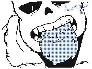 quite-lovely-puzzles:  Some lewd skeleton panting in flipnote.His tongue it fun to draw. 