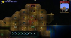 I have been playing Terraria with a friend and this is our house (so far). Edit: the top floor looks like a teenager room.