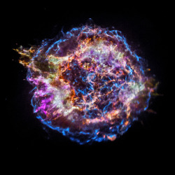 just&ndash;space:  Recycling Cassiopeia A : Massive stars in our Milky Way Galaxy live spectacular lives. Collapsing from vast cosmic clouds, their nuclear furnaces ignite and create heavy elements in their cores. After a few million years, the enriched