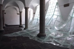 dijpoetess:  slipperypeople:   Aerial | Baptise Debombourg. Shattering glass flooding into a room of Brauweiler Abbey in Germany.   dope 