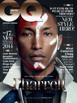 billidollarbaby:  Pharrell Williams by Hunter &amp; Gatti for GQ UK October 2014 - GQ’s Solo Artist of The Year  